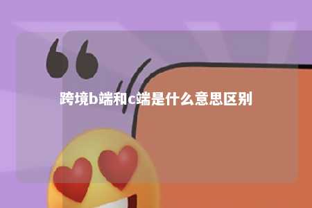 跨境b端和c端是什么意思区别